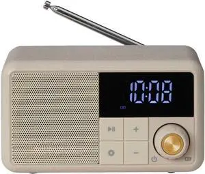 FOR CR1121A-PB Cooper Retro AM/FM Radio, Portable Bluetooth Speaker with Aux Input and LED Display, Pebble FOR CR1121A-PB Cooper Retro AM/FM Radio, Portable Bluetooth Speaker with Aux Input and LED Display, Pebble