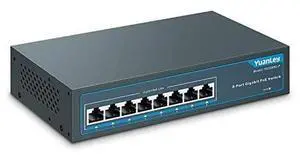 8 Port Gigabit PoE Switch 8 PoE+ Ports 1000Mbps 120W 8023afat Metal Fanless Unmanaged Plug and Play