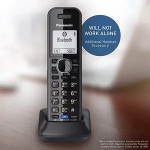 Additional Handset for 2Line Cordless Phone System Long Range DECT 60 KXTG95xx Series Business Telephones KXTGA950B Black