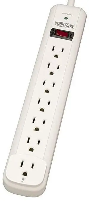 FOR 7 Outlet Surge Protector Power Strip Extra Long Cord 25 ft 1080 Joules Lifetime Limited Warranty $25K INSURANCE TLP725 Gray