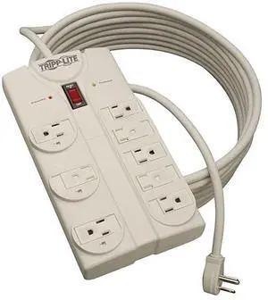 for8 Outlet Surge Protector Power Strip Extra Long Cord 25ft RightAngle Plug Lifetime Limited Warranty Dollar 75K Insurance TLP825