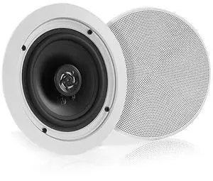 FOR Pair Bluetooth Flush Mount Inwall Inceiling 2Way Speaker System Quick Connections Changeable RoundSquare Grill Polyprone Cone Polymer Tweeter Stereo Sound 150 Watt PDICBT552RD