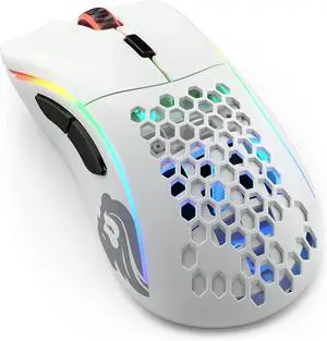 FOR Glorious Gaming Mouse - Model D - RGB Gaming Mouse - 69 g Lightweight Wireless Mouse - Ergonomic Mouse - Honeycomb Mouse - White Wireless Gaming Mouse (Matte White)
