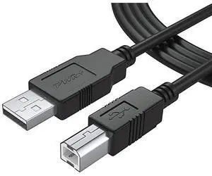 Long USB-2.0 Cable Type-A to Type-B High Speed Cord for Audio Interface, Midi Keyboard, USB Microphone, Mixer, Speaker, Monitor, Instrument, Strobe Light System Laptop Mac PC Type A to Type B