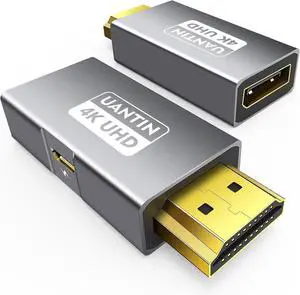 HDMI to DisplayPort Adapter (4K 60Hz 1080p 120Hz) Uni-Directional HDMI Male to DP Female Converter for Monitor Compatible with GPU Laptop AMD NVIDIA PS5 Xbox and More - 1 Pack