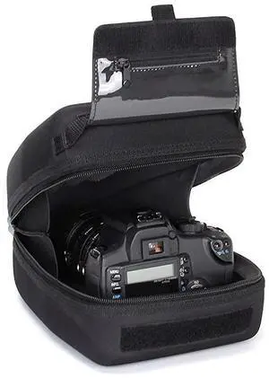 Hard Shell DSLR Camera and Zoom Lens Case with Molded EVA Protection Quick Access Opening and Padded Interior Compatible with Nikon Canon Olympus Cameras with Popular 300mm Lenses