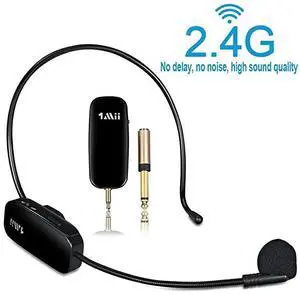 Long Range Wireless Microphone Wireless Headset Mic System160ft Range 24G Wireless Microphone 2 in 1Fitness Microphone Headset for Speakers Voice Amplifier PA Speakers