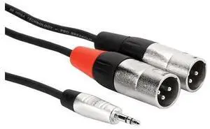HMX010Y 35 mm TRS to Dual XLR Pro Stereo Breakout Cable 10 Feet
