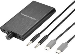 Headphone Amplifier with Bass Boost Support 3.5mm AUX and Type-C 16-600 Headphone -3.5mm Stereo Audio Out GAIN Bass for Mac Phones iPad MP3 MP4 and Computers Xbox one PS4 PS5 Controller