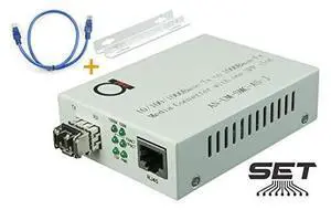 FOR-LC 850 nm Gigabit Fiber Media Converter Includes SFP 550 m 034 Miles LC to UTP Cat5e Cat6 101001000 RJ45 Auto Sensing Gigabit or Fast Ethernet Speed Jumbo Frame LLF Support