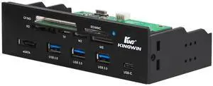 for  Kingwin Powered USB Hub 3.0 w/ 1 USB-C Port, SD Card Reader & Micro SD Card Reader - Sata Power Port w/Lightning Speed Data Transfer Up to 5Gbps - 5.25" Computer Case Front Bay