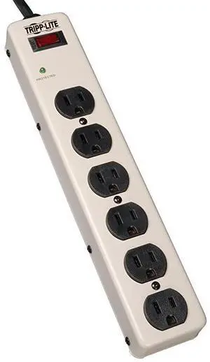 FOR-Lite 6 Outlet Surge Protector Power Strip 6ft Cord CommercialGrade Metal PM6SN1