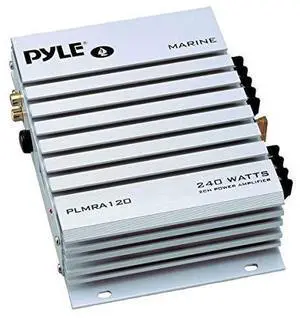 Hydra Marine Amplifier Upgraded Elite Series 240 Watt 4 Channel Audio Amplifier Waterproof 48 Ohm Impendance GAIN Level Controls RCA Stereo Input amp LED Indicator PLMRA120