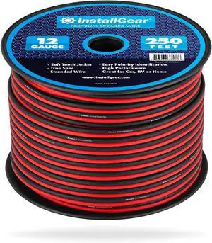 FOR-InstallGear 12 Gauge Speaker Wire (250-feet - Red/Black)