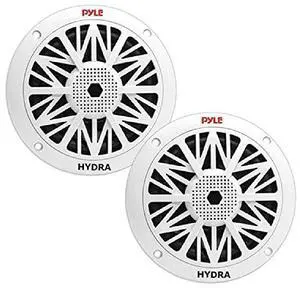 FOR-Inch Dual Marine Speakers 2 Way Waterproof and Weather Resistant Outdoor Audio Stereo Sound System with 200 Watt Power Poly Carbon Cone and Butyl Rubber Surround 1 Pair PLMR62 White