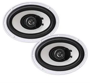 Inch Dual Marine Speakers 2 Way Waterproof and Weather Resistant Outdoor Audio Stereo Sound System with 260 Watt Power Poly Carbon Cone and Cloth Surround 1 Pair PLMR692