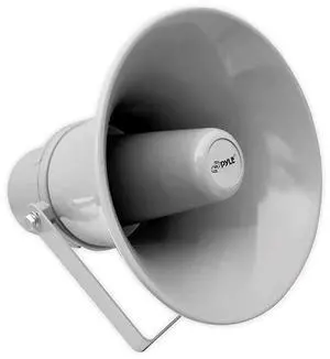 Indoor Outdoor PA Horn Speaker 97 Inch 20Watt Power Compact Loud Sound Megaphone w 400Hz5KHz Frequency 8 Ohm 70V Transformer Mounting Bracket For 70V Audio System Home PHSP101T Gray Grey