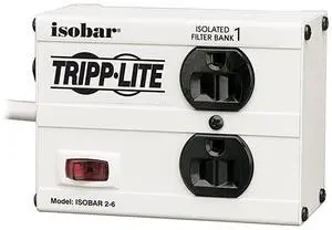 forIBAR2-6D Isobar 2 Outlet Surge Protector Power Strip, 6ft Cord, Right-Angle Plug, Metal, Lifetime Limited Warranty & Dollar 25,000 Insurance