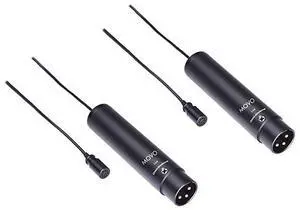 LV4O2 XLR Phantom Power Lavalier Omnidirectional Microphone with Lapel Clips and Windscreens 2 Pack