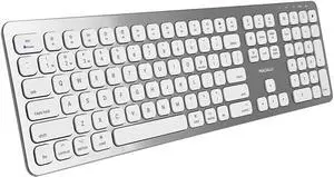 Macally Bluetooth Wireless Keyboard for Mac iMac Apple Mac Pro - Compatible Apple Keyboard Wireless for Mac Mini MacBook Pro/Air Laptop - Rechargeable Full-Size Mac Wireless Keyboard - BTWKEYMB