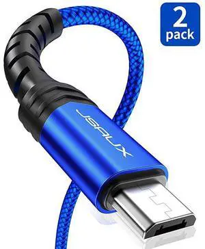 for  Micro USB Cable Android Charger  2Pack 66FT Micro USB Android Charger Cable Nylon Braided Cord Compatible with Galaxy S7 S6 J7 Edge Note 5 Kindle MP3 and MoreBlue