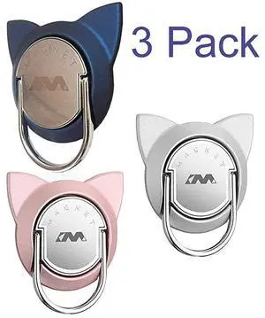 FOR Phone Ring Holder for Magnetic Car Mount360 Rotating Metal Finger Ring Pop Grip Socket for Smartphones 3 Pack Rose Gose Silver Blue