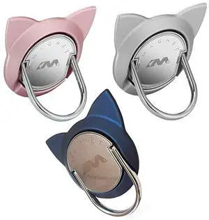 Phone Ring Holder for Magnetic Car Mount360 Rotating Metal Finger Ring Pop Grip Socket for Smartphones 3 Pack Rose Gose Silver Blue