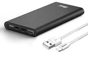 Portable Charger  12000mAh Power Bank Aluminum Powerful Travel USB C HighSpeed 30A InputOutput Compatible iPhone iPad Samsung Android MacBook Charging Cable Include Black