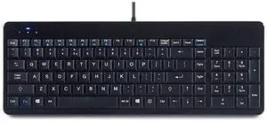 PERIBOARD220H US Wired Compact USB Keyboard with 2 Hubs Buildin Numeric Keypad Black US English Layout