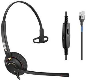 Phone Headsets RJ9 with Noise Cancelling Mic Compatible with Polycom VVX311 VVX410 VVX411 VVX500 Mitel 5320e Avaya 1408 1416 5410 ShoreTel 230 420 480 NEC Landline Phones A800S