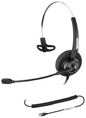 Phone Headset with Noise Canceling Mic for Yealink T19P T20P T21P T22P T26P T28P T23G T29G T32 T36 T38 T41P T41S T42S T46S T48S Avaya 1608 9608G 9611G 9640 Grandstream Phones
