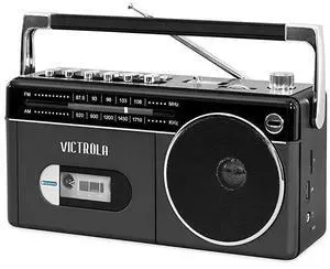 for Mini Bluetooth Boombox with Cassette Player Recorder and AmFM Radio Grey