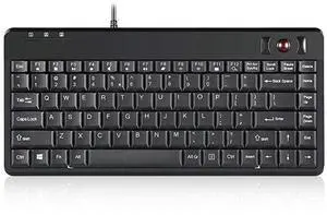 FOR-PERIBOARD505H Wired Mini Keyboard with Trackball Builtin 055 Inch Trackball and 2 USB Hubs Black
