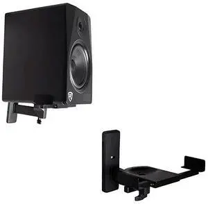 FOR-Pair  RHSB8 Wall Mount Swivel Home Theater Bookshelf Speaker Brackets,Black
