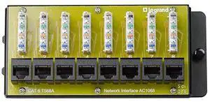 FOR-OnQ AC1068 8Port Cat 6 Network Interface Module Yellow