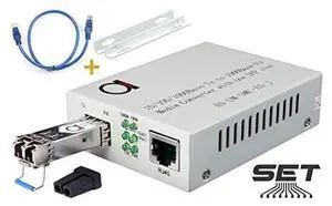 FOR-Mode LC Gigabit Fiber Media Converter - Includes LC SFP 20 km (12.42 Miles) LC  to UTP Cat5e Cat6 10/100/1000 RJ-45  Auto Sensing Gigabit or Fast Ethernet Speed - Jumbo Frame - LLF Support