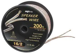 FOR-Performance 16 Gauge Speaker Wire Oxygen Free Pure Copper UL Listed Class 2 200 Feet Spool