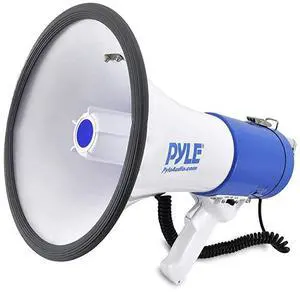 for  Megaphone Speaker PA Bullhorn with Builtin Siren 50 Watts Adjustable Volume Control and 1200 Yard Range Ideal for Football Baseball Basketball Cheerleading Fans amp Coaches