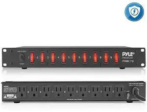 FOR-PDU Power Strip Surge Protector - 150 Joules,9 Outlet Strips Surge Protector z - Heavy-Duty Electric Extension Cord Strip - 1U Rack Mount Protection Power Outlet Strip - 9 Front Switch -  PDBC70