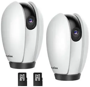 PT Home Security Camera HD 1080P2 PackHome Security System with Motion DetectionInclude 2 SD Cards32GBTwoWay Audio Night VisionWiFi Home Indoor for BabypetAlexa USA Cloud Service