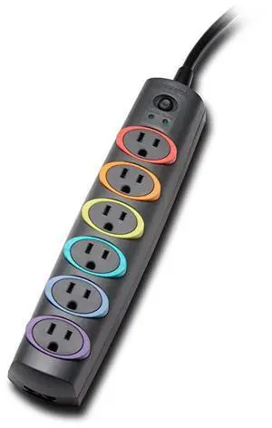 SmartSockets 6Outlet 6Foot Cord amp 670 Joules Basic Surge Protector K62146NA