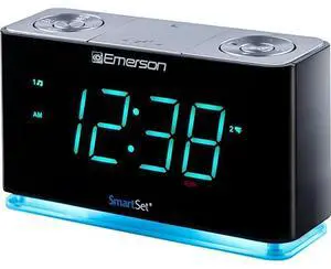 FOR-SmartSet Alarm Clock Radio with Bluetooth Speaker Charging StationPhone Chargers with USB port for iPhoneiPadiPodAndroid and Tablets ER100301