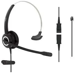 FOR-RJ9 Corded Office HD Voice Headset for MITEL Nortel Meridian NEC Polycom Packet 8 ShoreTel Xblue IP Phones Noise Canceling Monaural