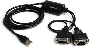 FOR-Pro-trade.com USB to Serial Adapter - 2 Port - COM Port Retention - FTDI - USB to RS232 Adapter Cable - USB to Serial Converter (ICUSB2322F), Black FOR-Pro-trade.com USB to Serial Adapter - 2 Port - COM Port Retention - FTDI - USB to RS232 Adapter Cable - USB to Serial Converter (ICUSB2322F), Black