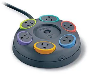 FOR-SmartSockets 6Outlet 16Foot Cord 1500 Joules Tabletop Surge Protector K62634NA
