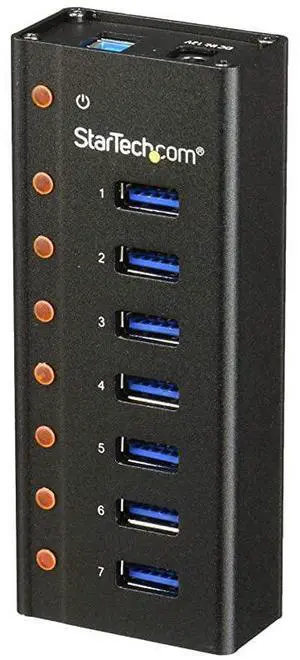 FOR com 7 Port USB 30 Hub Metal Enclosure Desktop or Wall Mountable USB 3 Hub USB Extender Powered USB 30 Hub USB Splitter ST7300U3M