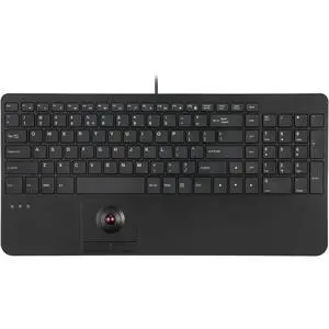 FOR-Wired Compact USB Keyboard with Trackball - X Type Scissor Keys - 15.63x7.8x1.46 Inches - Build-in 2 USB Hubs - Black