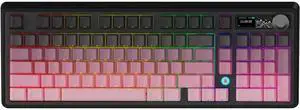 FOR-AK980 Pink Gaming Machanical Keyboard Gift Switch Full Size RGB Gasket Mount 8000mAh Triple Modes Custom Keyboard