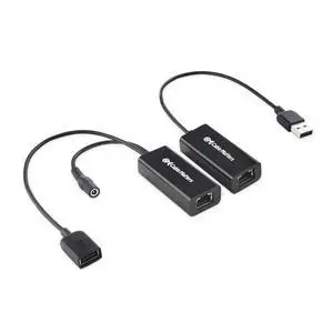 FOR-USB Over Ethernet Extender with Power Adapter - Full USB 2.0 Support for Keyboard Mouse Webcam and More