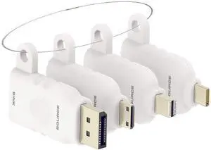 FOR-Universal HDMI Adapter Ring Kit with Security Loop-4K USB C Displayport Mini DP Mini HDMI to HDMI Office Video Converter. Four Adapters with Key Security Loop.Universal HDMI Adapter Kit HDMI Ring